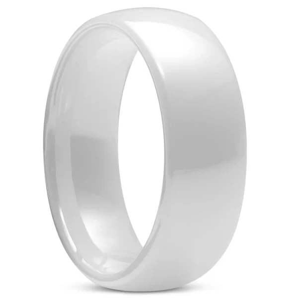 Lucleon Bague En Céramique Polie Blanche 1