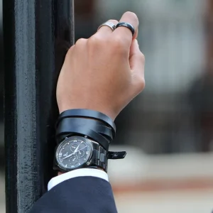 Fort Tempus Anneau En Titane Noir « La Tradition » 18