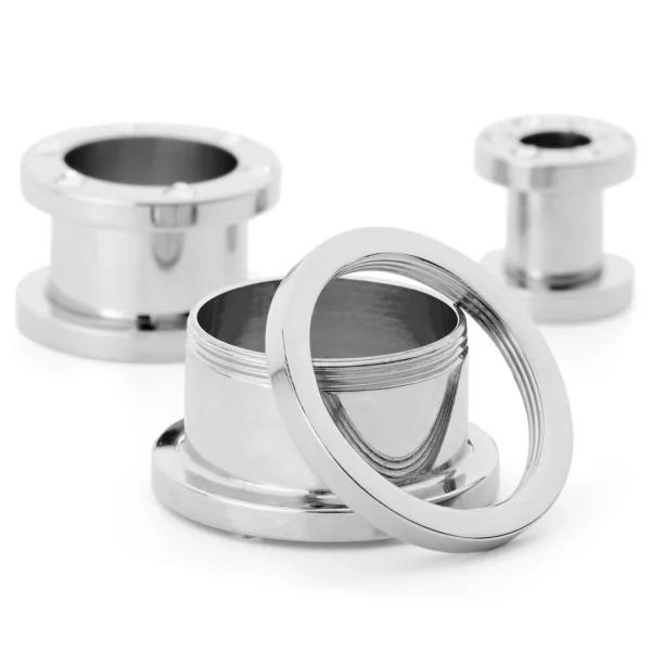 Fort Tempus Tunnel écarteur Pour Lobe D’oreille En Acier Avec Cristaux Incrustés 4