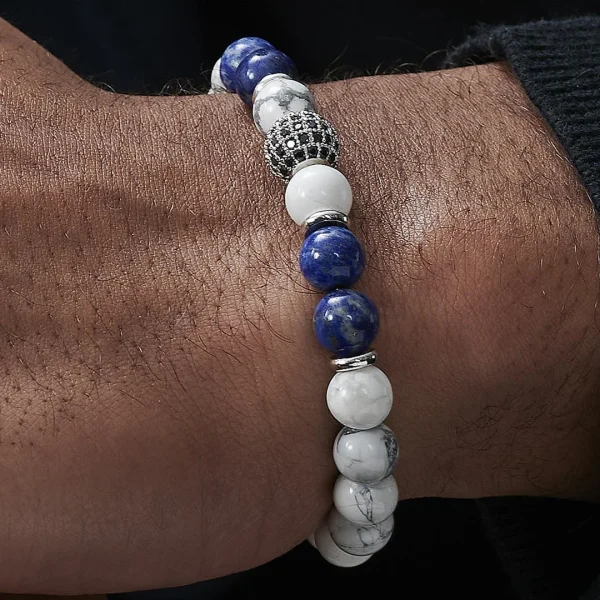Neshraw Bracelet Royal En Pierres Blanches 7