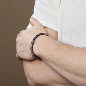 Lucleon Bracelet En Cuir Marron Et Noir 14