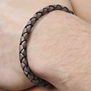 Lucleon Bracelet En Cuir Marron Et Noir 18