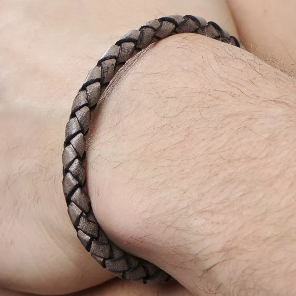 Lucleon Bracelet En Cuir Marron Et Noir 7
