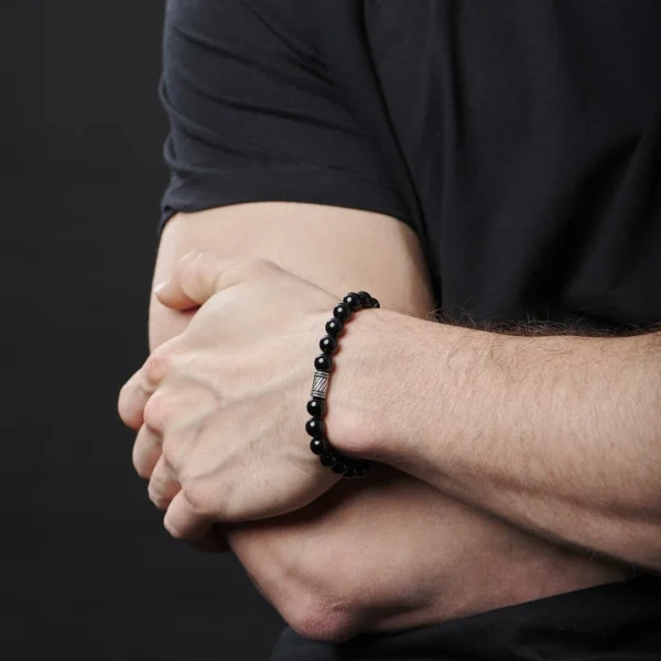 Neshraw Bracelet Noir Liquide Onyx 5