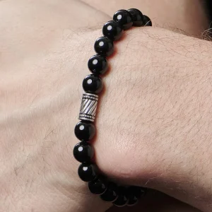 Neshraw Bracelet Noir Liquide Onyx 18