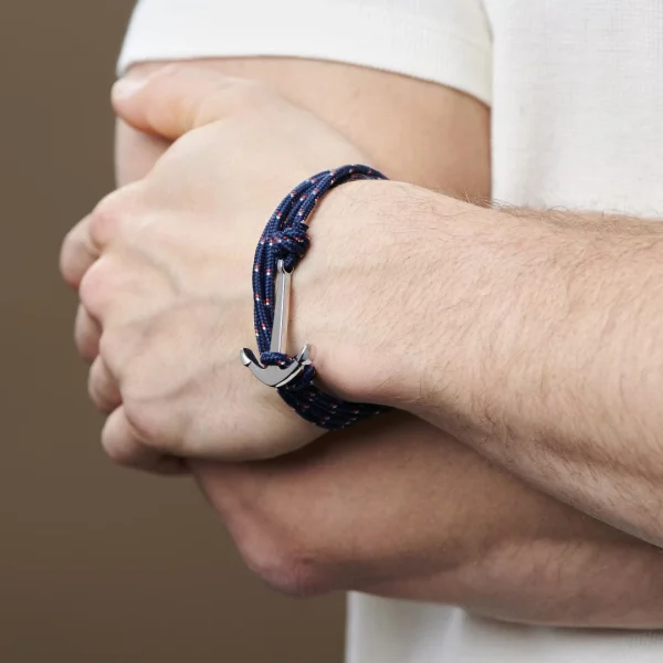 Tailor Toki Le Marin – Bracelet Bleu Marine, Rouge Et Blanc à Pendentif Argenté 5