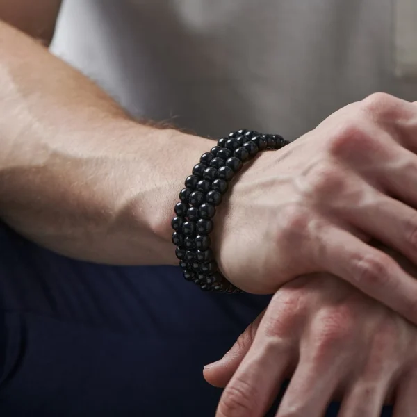 Collin Rowe Bracelet De Perles Noires – Bracelet Triple 4