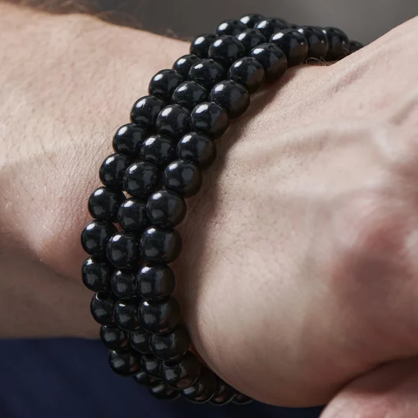 Collin Rowe Bracelet De Perles Noires – Bracelet Triple 6