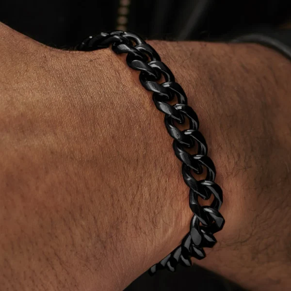 Lucleon Gourmette à Mailles Noires De 10 Mm 6