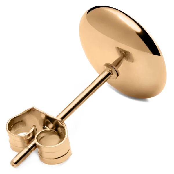 Lucleon Boucle D’oreille « bouton » En Acier Or Rose – 8 Mm 3