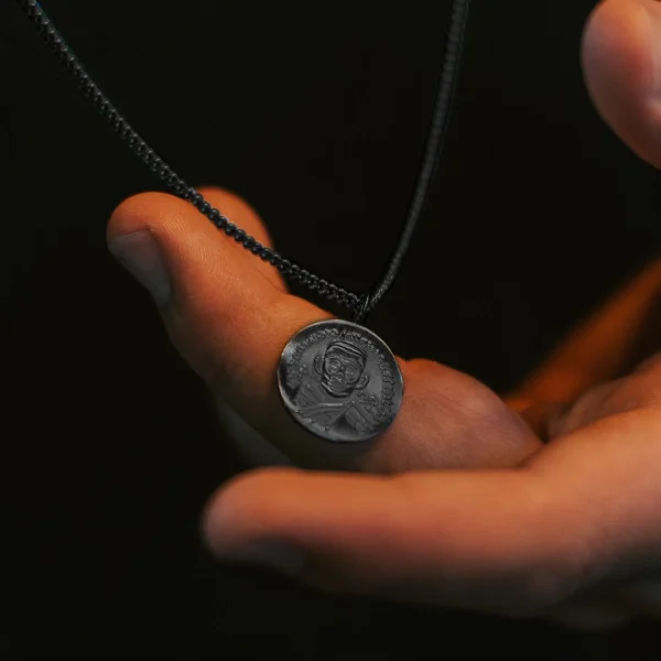 Lucleon Collier En Acier Noir à Pendentif Hindou 6