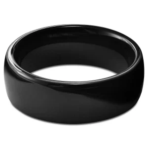 Lucleon Bague En Céramique Polie Noire 7