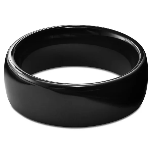 Lucleon Bague En Céramique Polie Noire 3