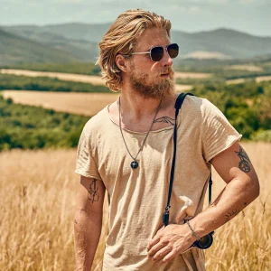 Arkai Atlas | Collier Argenté à Pendentif étoile Polaire Et Pierre D’azurite Et Malachite 10