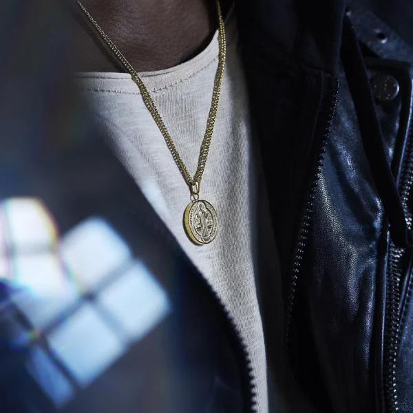 Lucleon Sanctus | Collier Doré Avec Médaille De Saint-Benoît 3