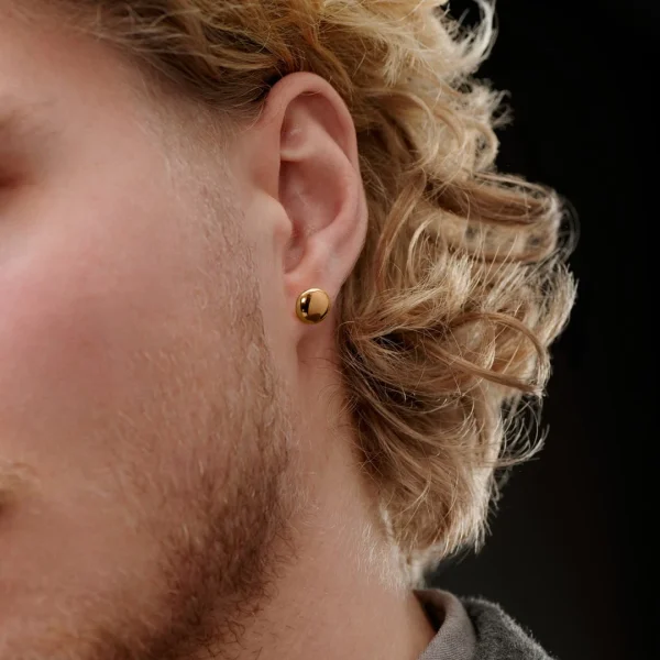 Lucleon Boucle D’oreille « bouton » En Acier Or Rose – 8 Mm 4