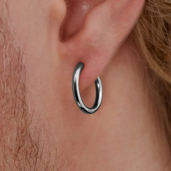 Lucleon Boucle D’oreille Anneau En Acier Argenté 6