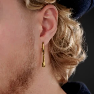 Lucleon Boucle D’oreille En Acier Doré Avec Pendentif Microphone 10