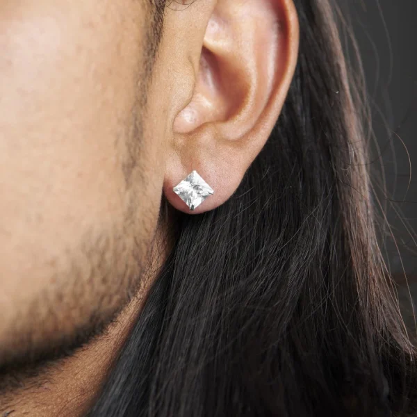 Lucleon Boucle D’oreille à Zircone Carrée – 8 Mm 5