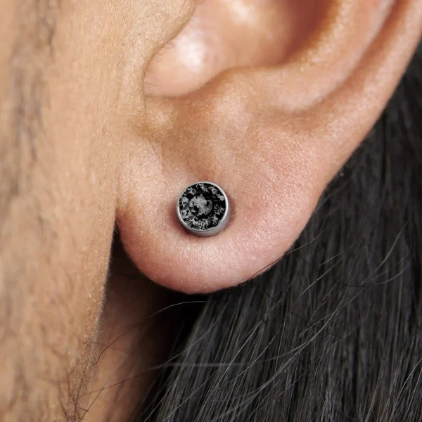 Fort Tempus Boucle D’oreille Magnétique En Cristal Noir 6 Mm 7