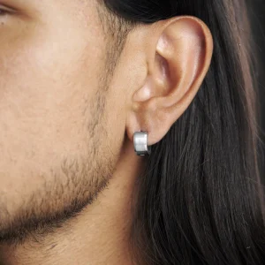 Fort Tempus Boucle D’oreille Ronde XL En Métal Argenté 14