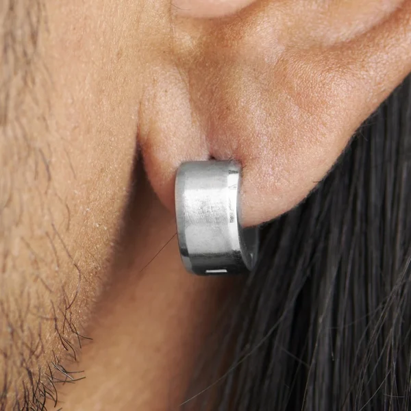 Fort Tempus Boucle D’oreille Ronde XL En Métal Argenté 7