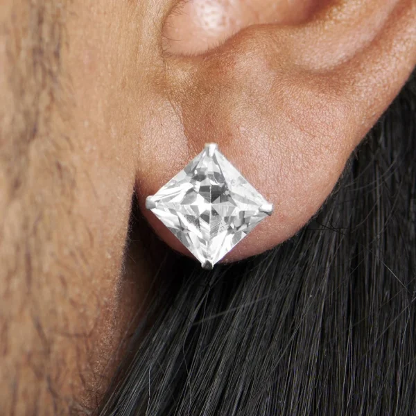 Lucleon Boucle D’oreille Carré En Zircone – 10 Mm 7