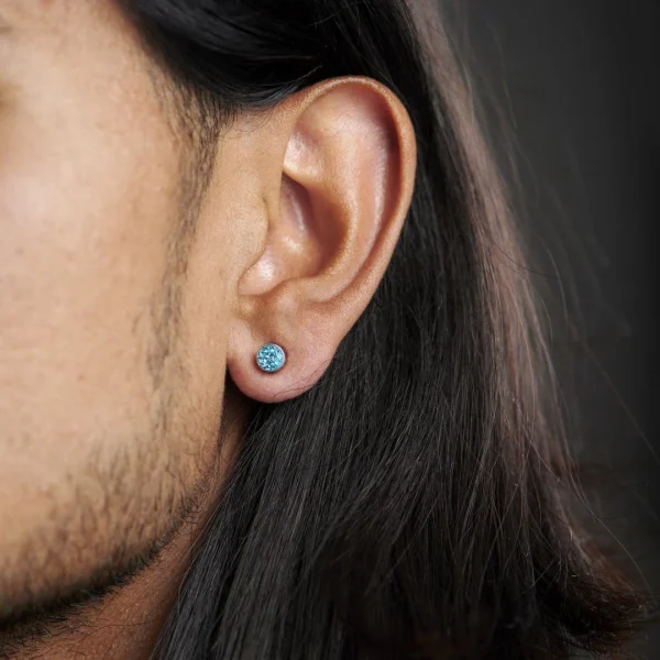 Fort Tempus Clou D’oreille Magnétique à Zircone Bleue 6 Mm 6