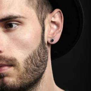 Fort Tempus Clou D’oreille Magnétique à Zircone Noire 6 Mm 16