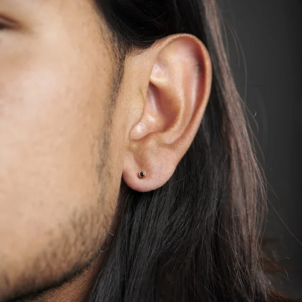Lucleon Boucle D’oreille Zircone Noir 3 Mm 4