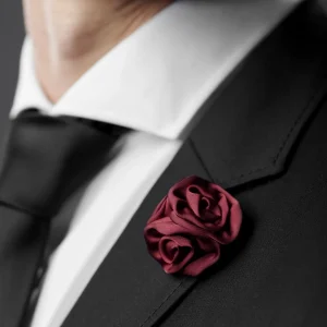 Warren Asher Boutonnière à Fleur De Rose Bourgogne 12