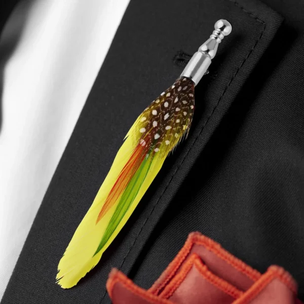 Warren Asher Épinglette « La Plume » Jaune 6