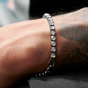 Lucleon Bracelet Chaîne Couleur Bronze Gunmetal Avec Diamants De Verre Craig Amager 18