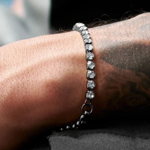Lucleon Bracelet Chaîne Couleur Bronze Gunmetal Avec Diamants De Verre Craig Amager 7