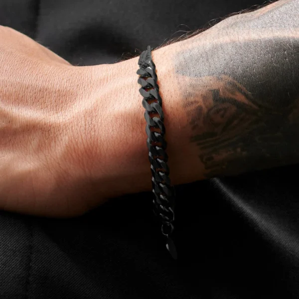 Lucleon Bracelet Couleur Gris Gunmetal Carlos Amager à Double Maille Gourmette 7