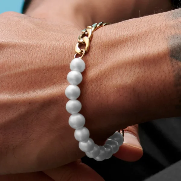 Lucleon Chaîne Gourmette Dorée Et Bracelet De Perles Chad Amager 7