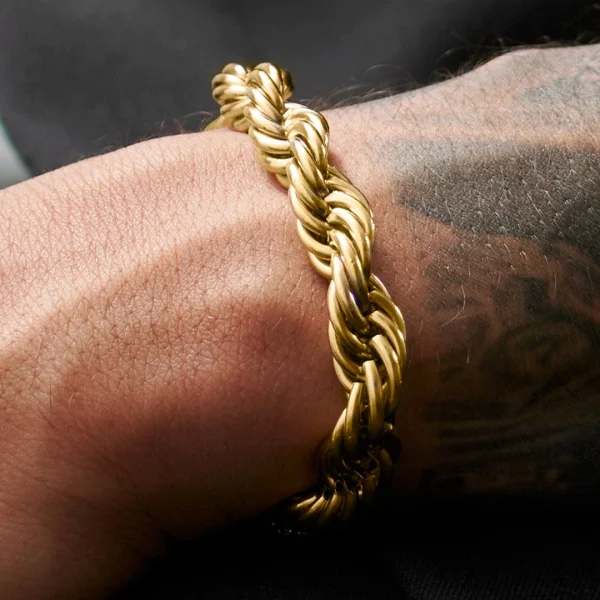Lucleon Bracelet En Métal Tressé Couleur Or Corwin Amager – 10 Mm 7