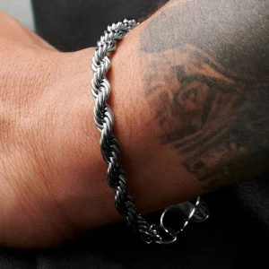 Lucleon Bracelet En Métal Tressé Argenté Corwin Amager – 6 Mm 18