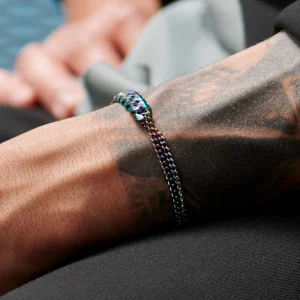 Lucleon Bracelet Couleur Arc-en-ciel Carlos Amager à Double Maille Gourmette 18