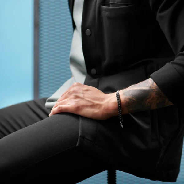 Lucleon Bracelet En Acier Argenté Et Bronze Gunmetal Carlos Amager à Double Maille Gourmette 5