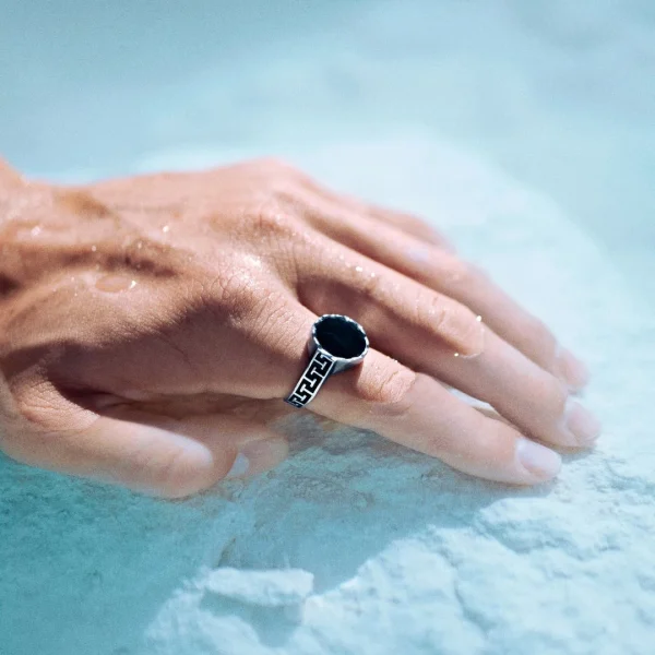 Waykins Atlantis | Chevalière Onyx En Acier Inoxydable 4