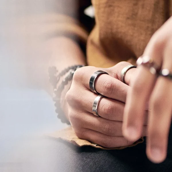 Lucleon Bague Aesop Kash En Titane Argenté 4