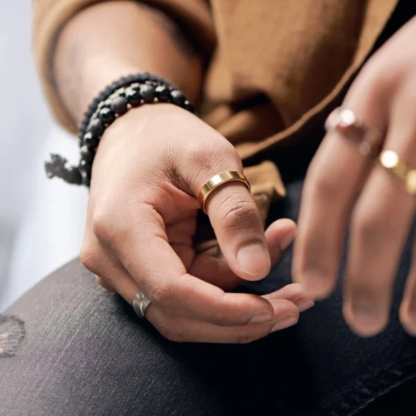 Lucleon Bague Aesop Kash En Titane Doré 3