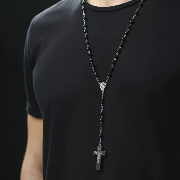 Collin Rowe Croix En Bois Noir Chapelet 4