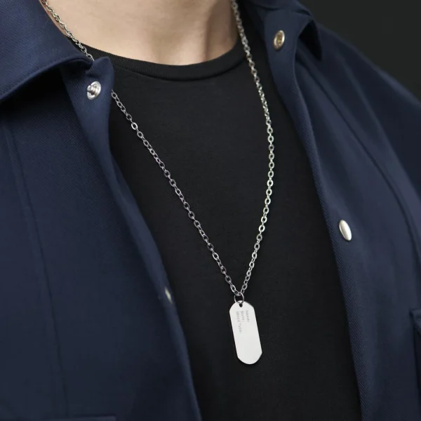 Lucleon Collier Avec Pendentif Plaque Militaire Classique 6