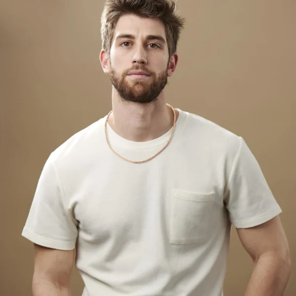 Collin Rowe Collier En Cuir Crème Tressé 3 Mm 7