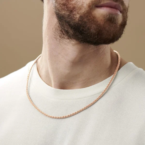 Collin Rowe Collier En Cuir Crème Tressé 3 Mm 6