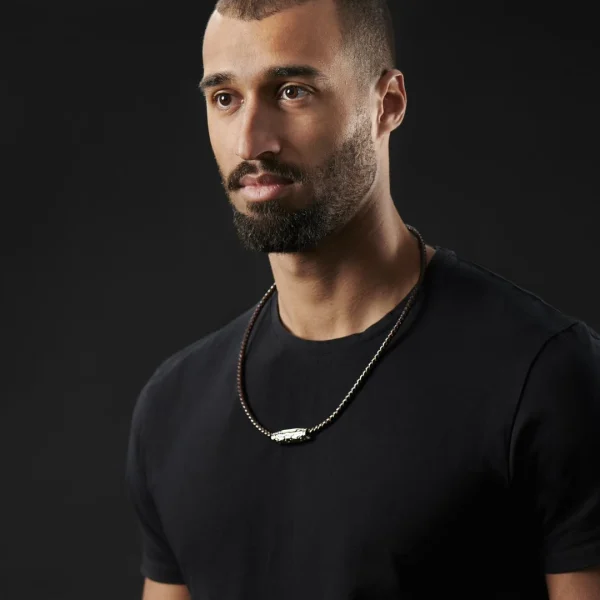 Fort Tempus Collier En Cuir Marron Et Rune Ovale 5