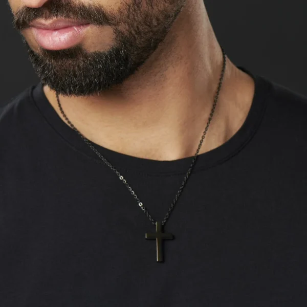 Fort Tempus Collier à Pendentif En Croix Noire Classique 4