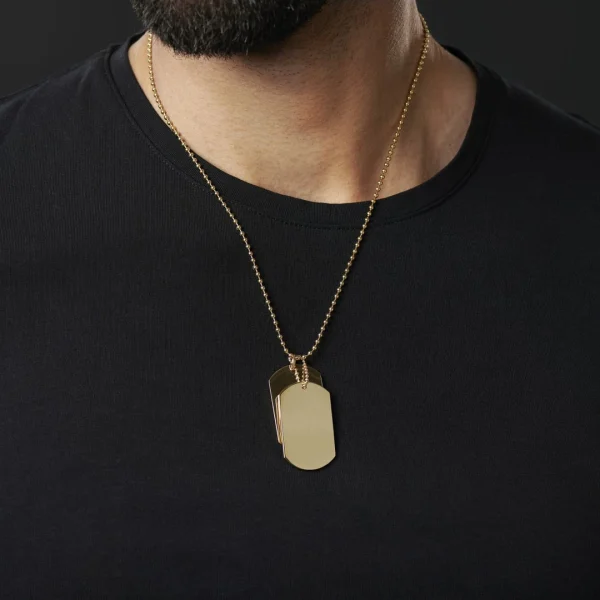 Lucleon Collier à Deux Plaques D’identité Doré 4